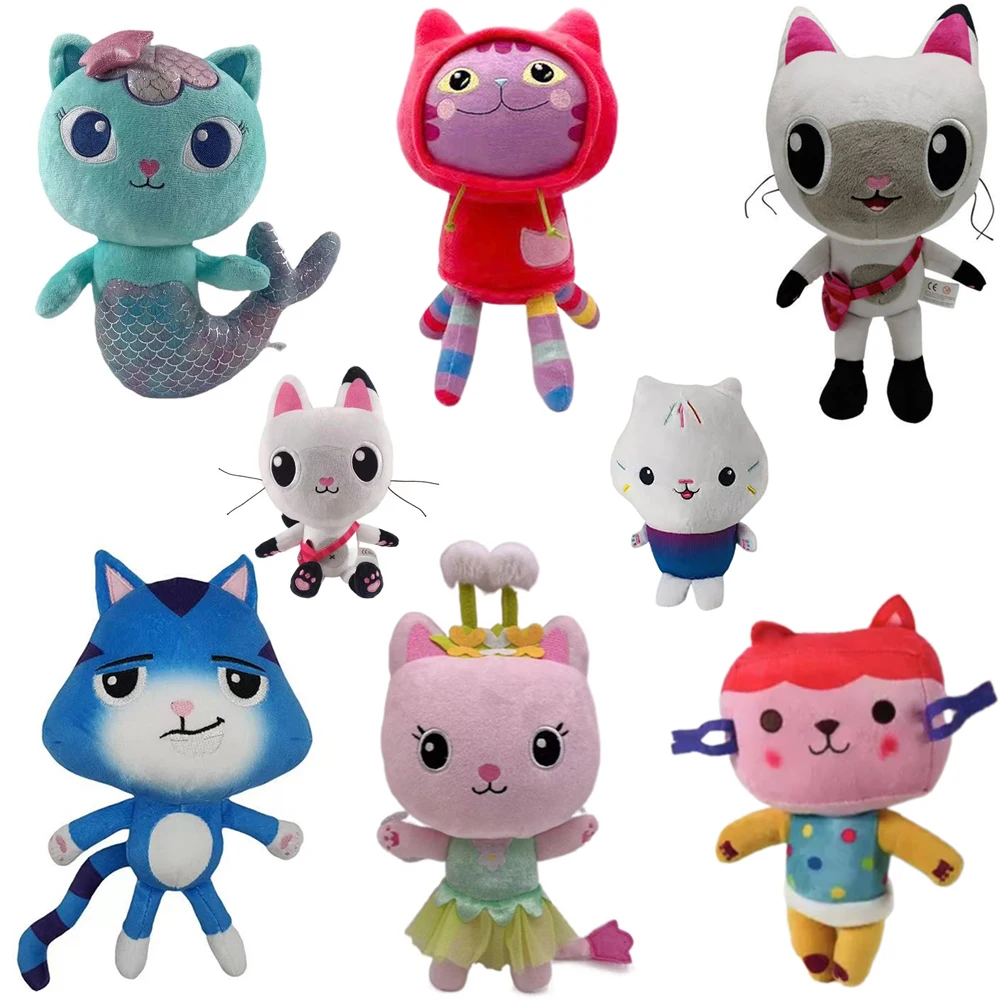 Caldo In Gabby Dollhouse Peluche Mercat Cartoon Animali Di Peluche Gatto Sorridente Auto Gatto Abbraccio Gaby Girl Dolls Regali Di Compleanno Per Bamb