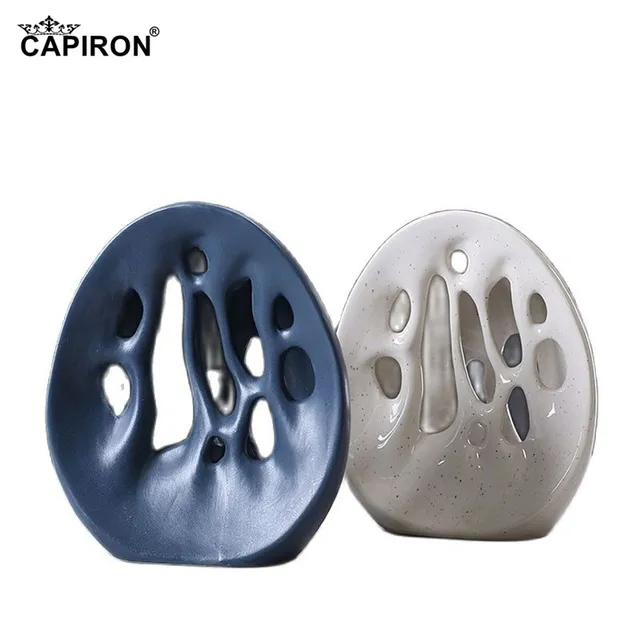 Capiron Kerámia Üreges Szabálytalan Váza Szárított Virág Pampas Fű Modern Északi Művészeti Irodai Íróasztal -Dekorációs Kiegészítők