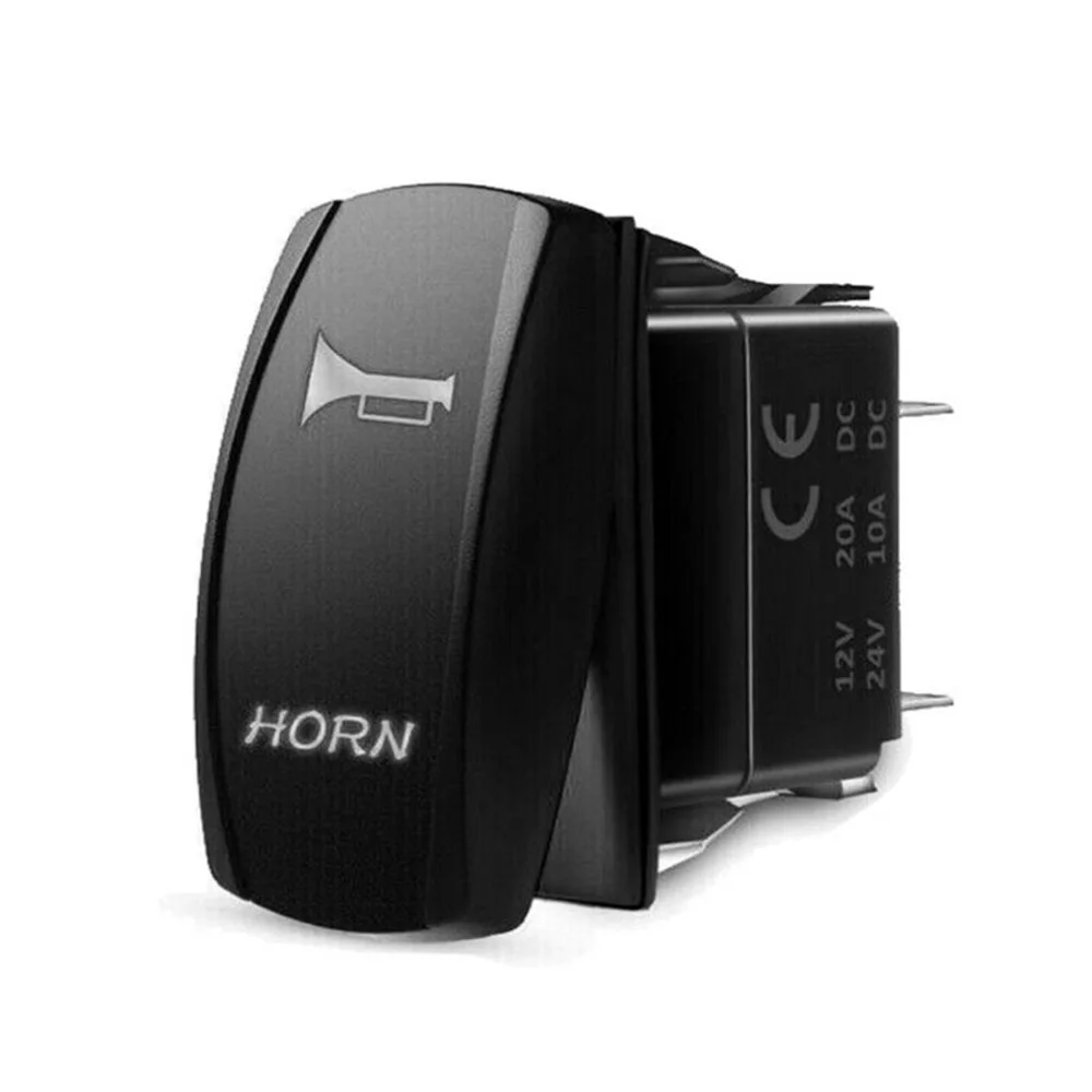 HORN Rocker Switch LED Momentary Red Toggle Waterproof 12V 20A