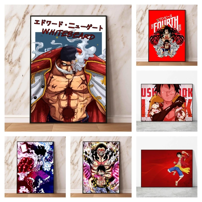 

Poster And Painting One Piece Luffy Wall Stickers Friends Gifts HD Print Art Prints Cartoon Character Picture Decorative