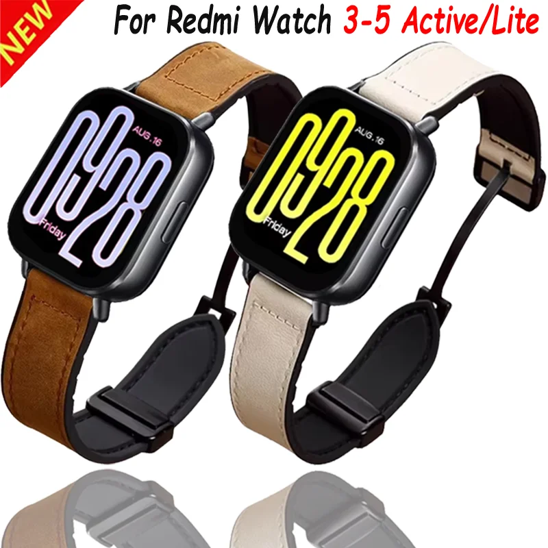 Breathable Leather-Silicone Sports Strap, 20/22mm