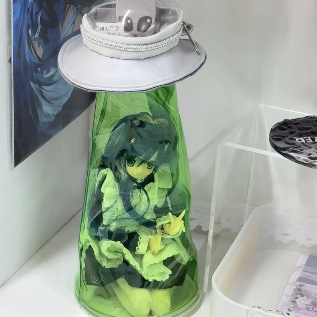 인스 스타일 UFO 외계인 필통 크리에이티브 투명 스탠딩 이타백 재미있는 추..