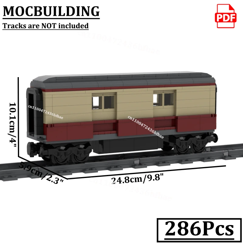 승객 열차 차량 브릭 MOCBUILDING 열차 차량 블록 철도 차량 건설 장난감 선물