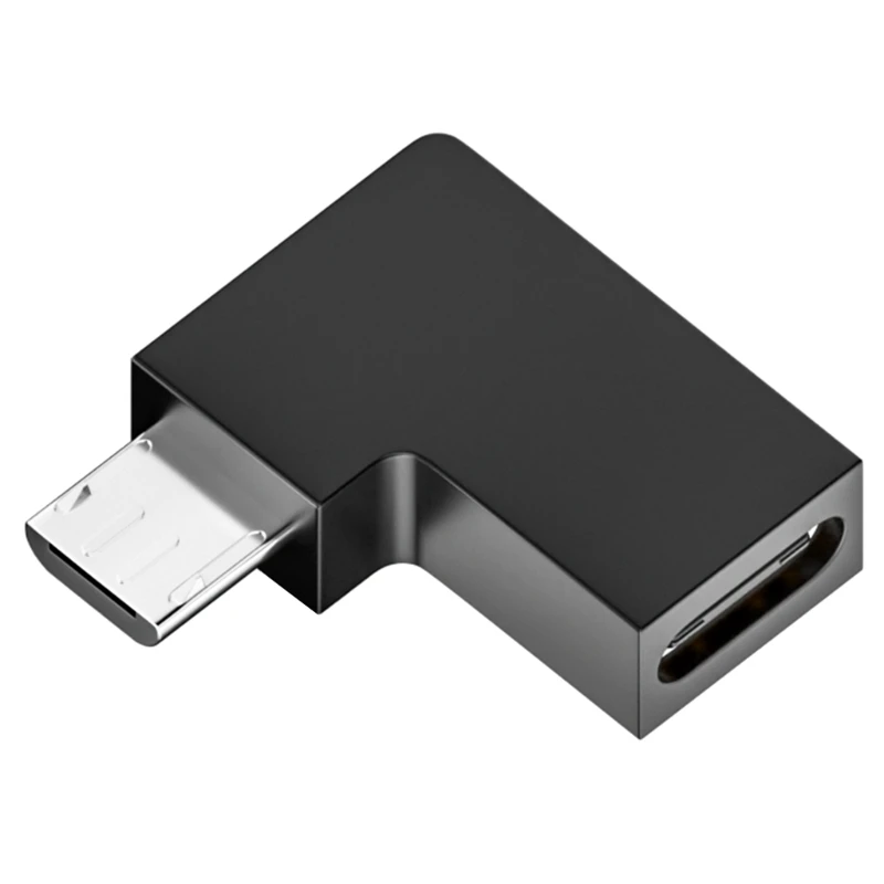 90도 왼쪽 직각 마이크로 USB 남성-C 여성 어댑터 커넥터 입력