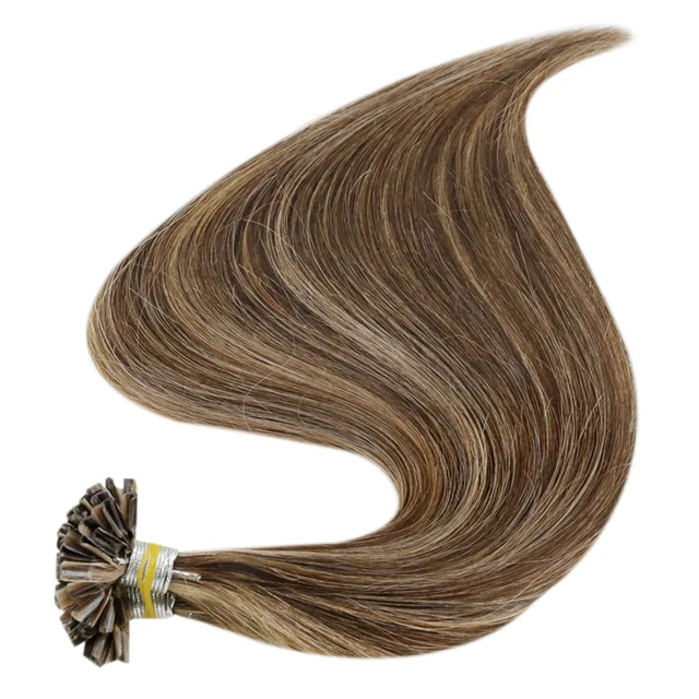 Full Shine U Tip Hair Extensions Natural Real Human Hair Pre Bonded Keratin Human Hair For Party - Image 3