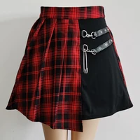 Womens Harajuku Punk Irregular Mini Pleated Skater Skirt Asymmetric Cutout High Waist Hip Hop Clubwear gothic harajuku skirt