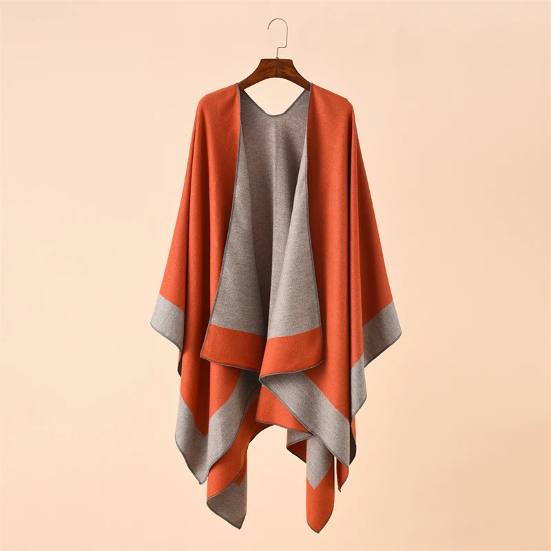 

Fashion Plaid Ponchos For Women Winter Warm Thick Oversized Shawls and Wraps Cashmere Pashmina Female Bufanda Mujer 2023 Luxury