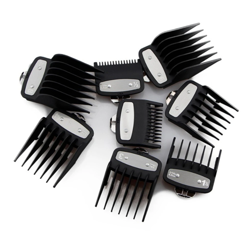 

8Pcs Cutting Guide Comb for Wahl with Metal Clip 3171-500,Fits for Multiple Size Wahl Clippers Black