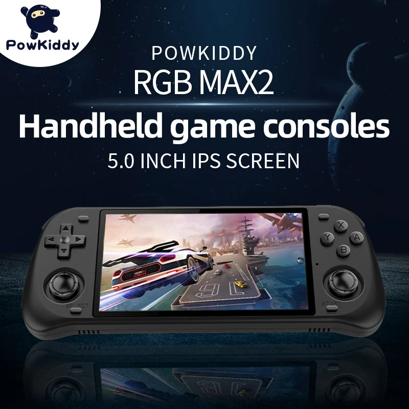 

POWKIDDY RGB10max Ⅱ Ретро система открытого исходного кода RGB10max2 портативная игровая консоль RK3326 1,3-дюймовый IPS экран 3D Rocker