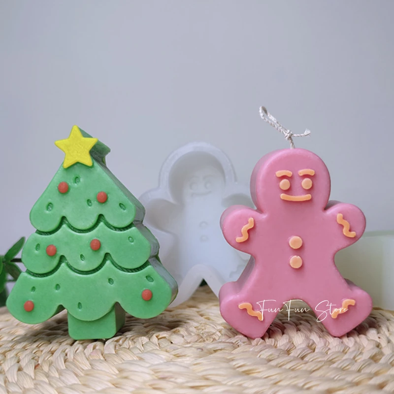 Christmas Cake Mold Silicone Mold Christmas Tree Gingerbread Man Snowflake Christmas  Mold Biscuit Candy Mould - AliExpress