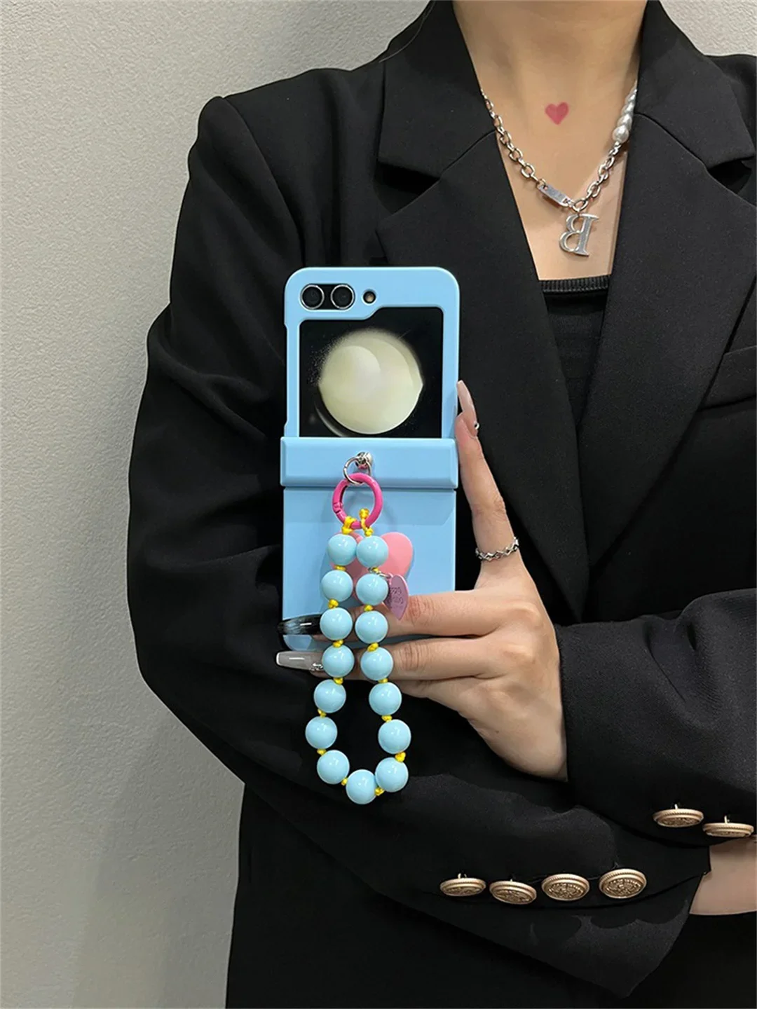 Korean Blackish Green Love Heart Bracelet Phone Case Cover