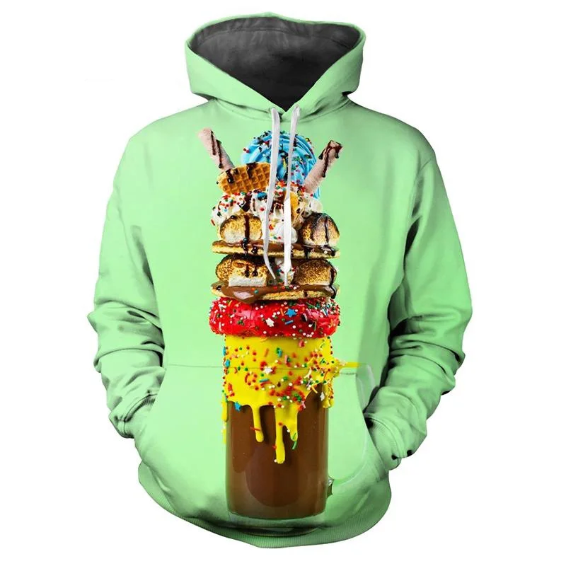 thumbnail image 1 of Sudadera con capucha con estampado 3D de helado de comida para hombre, ropa de primavera y otoño, sudadera de manga larga, sudadera con capucha de calle de talla grande, 1 of 5