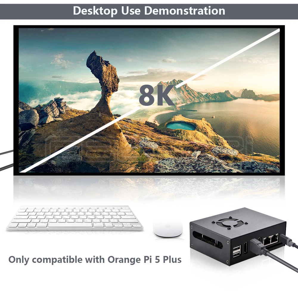 Geeekpi Orange pi Plus Case com Dissipadores de Calor Caixa Metálica com Ventilador - Imagem 5