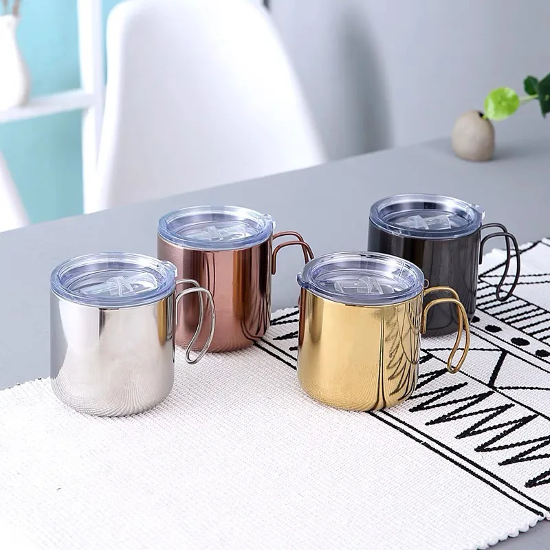 6pcs Double Layer 304 Stainless Steel Rose Gold Silver Mugs
