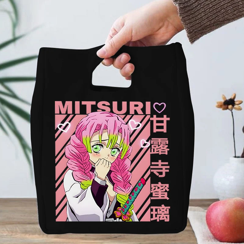 Kimetsu No Yaiba Lunch Bags Men Large Capacity Food Storage Tote Bags