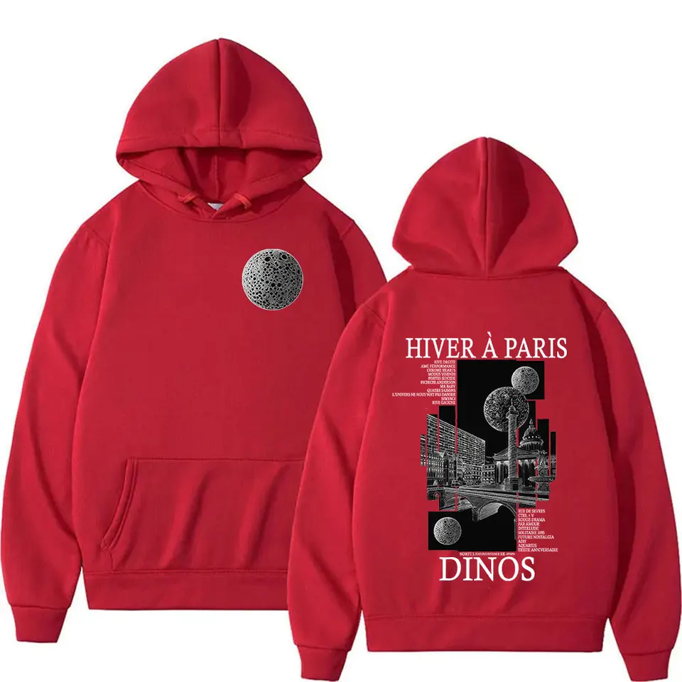 Rapper DINOS HIVER A PARIS Tour 2025 Graphic Hoodie Men's Fashion