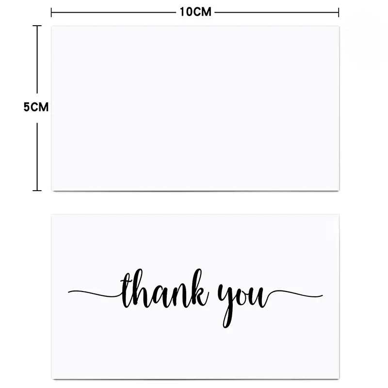50pcs 흰색 주문 카드에 감사드립니다. 명함을 사용자 정의하십시오. 중소기업 선물 장식 용품 카드를 따르십시오