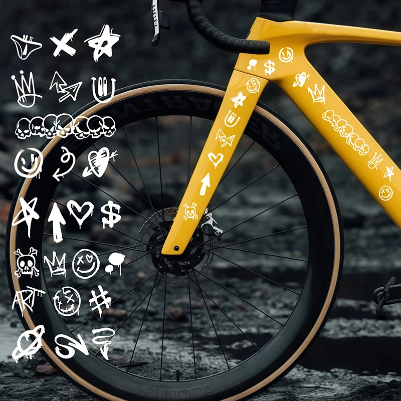 1pc Neue Fahrrad Aufkleber für Fahrrad Rahmen Oberrohr Graffiti DIY Reflektierende Wasserdichte Radfahren Aufkleber Rennräder Rahmen Aufkleber – Detail 13