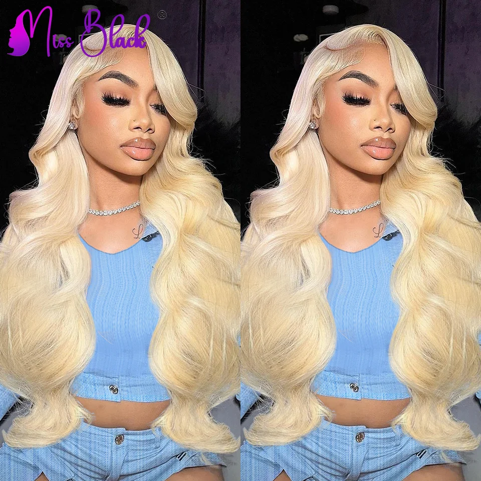 

Body Wave 613 Blonde Lace Front Wig 13x4 Transparent Lace Frontal Wig Pre Plucked 32 Inch 4X4 Lace Closure Wig For Fashion Women