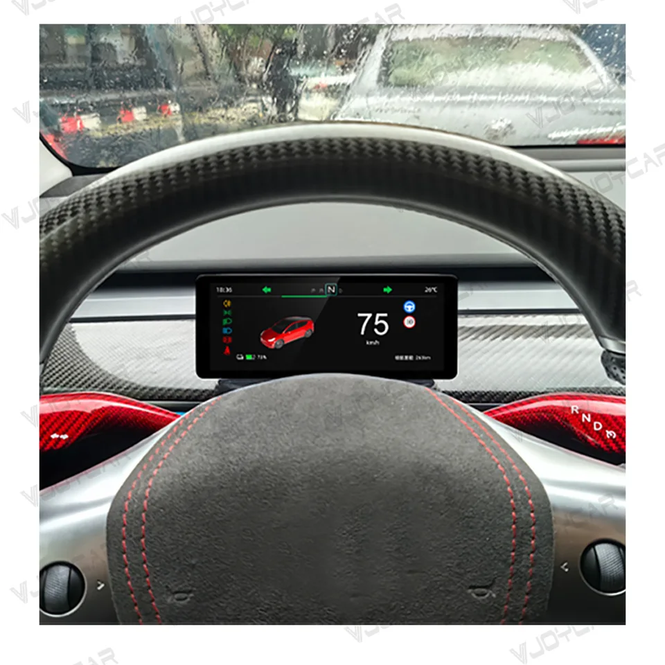 Heads Up Display with Air Vent for Tesla Model 3 Highland 2024 2025-9.66 Wireless CarPlay Android Auto, Blind Spot, Rainbow Road, Battery/Dashboard Data Sync