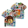 Summer 3D New Virtual World ROBLOX Short-sleeved Casual and Comfortable Children's Wear Cute Dinosaur Short-sleeved T-shirt 1