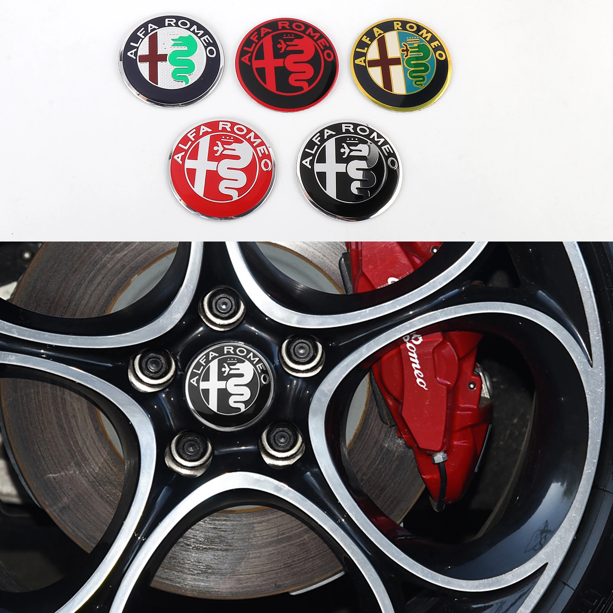 Set of 4 Sport Wheel Center Hub Cap Stickers - 56mm Auto Accessories