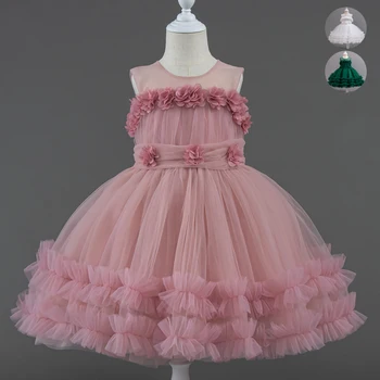 Sleeveless Wedding Birthday Dresses for Girls 0-5 Years Party Christening Baby Girls Gown Kids Children Pageant Clothes 1