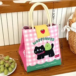 Stylish Insulated Lunch Handbag - Portable and Compact for Students and Office Use (D)