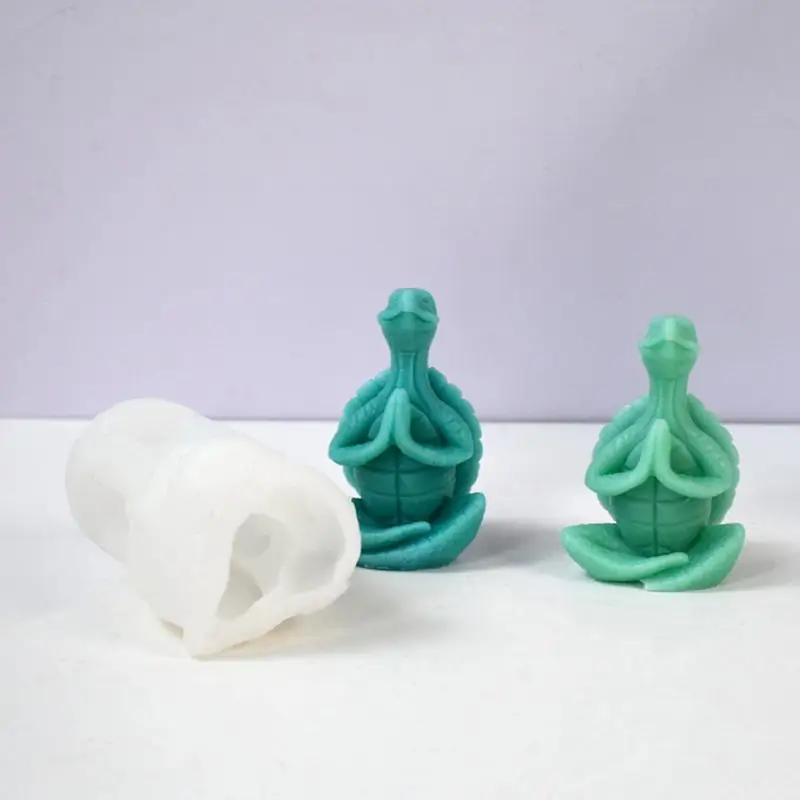 Yoga Turtle Stampo In Silicone 3D Yoga Turtle Candle Mold Ocean Animal Figurine Candela Profumata Ornamento Per Aromaterapia Wax Artwork