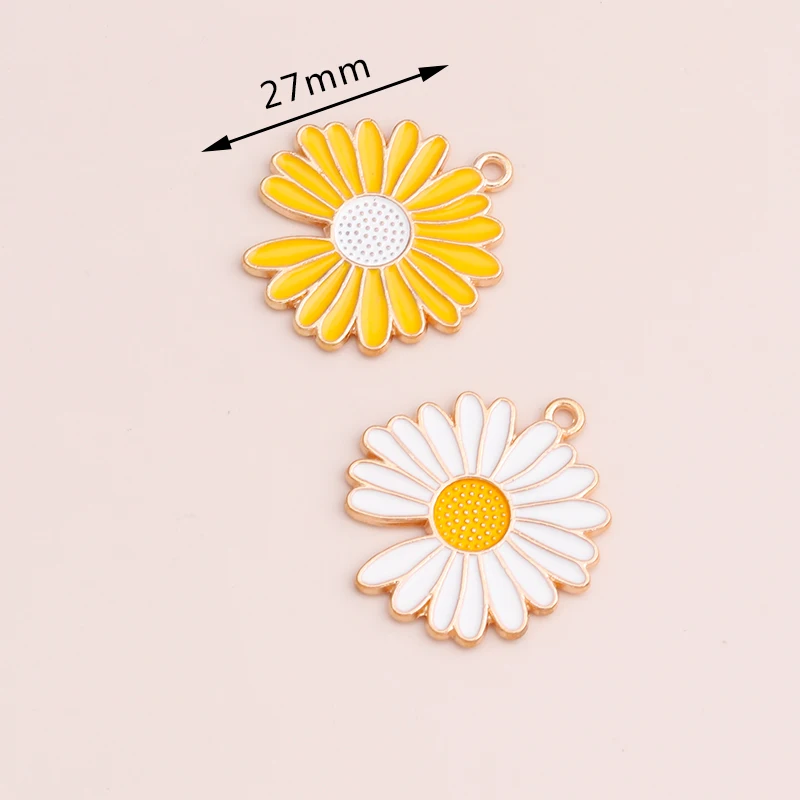 10 stücke Nette Daisy Sakaru Blumen Charms Schneeflocke Charms Anhänger für Halskette Ohrringe DIY Schmuck Machen Zubehör – Detail 9