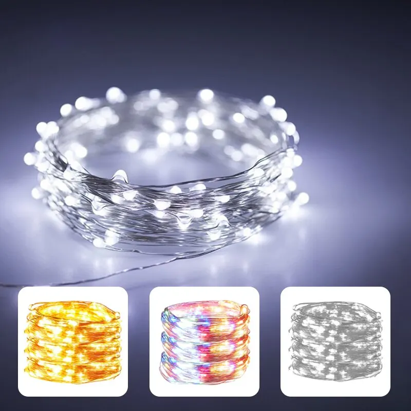 Fairy lights New Year Christmas Decoration Holiday Copper Wire USB Led Indoor Home Decor with Remote Control