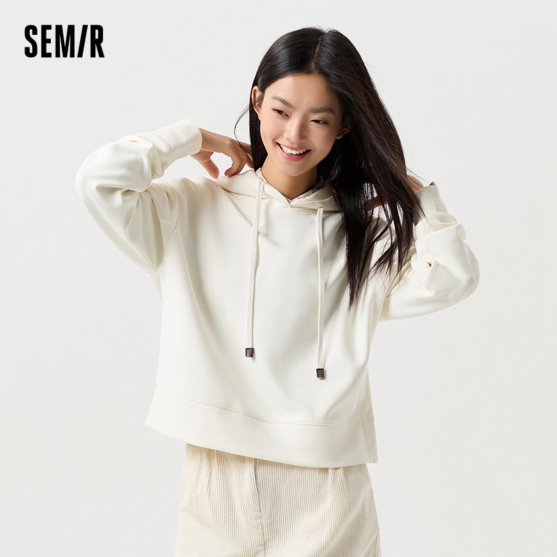 Semir Hoodie Women Slit Hooded Garment Heightening Versatile Gentle Style Spring Loose Top Lazy