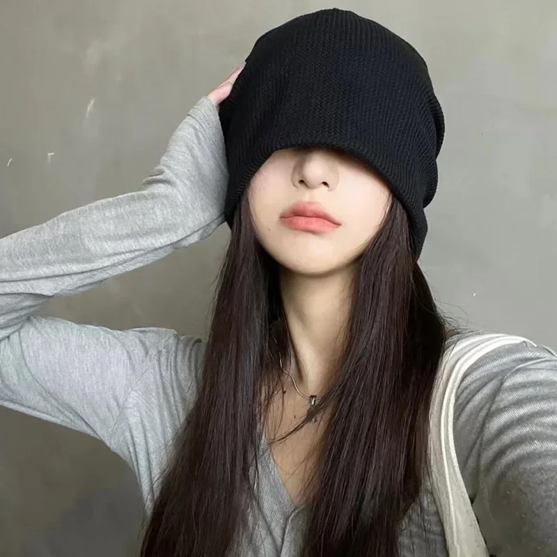 여성 모직 니트 모자, 트렌디한 올 매치 비니 모자, 한국 스타일 용수철, 가을, 겨울