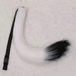 Motorcycle Decorative Comic - Con Cosplay Fox Tail Accessory (White and black tip)