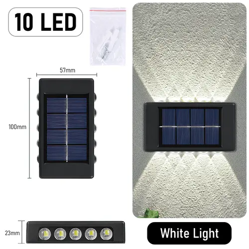 10 LED Solar Wall Lamp Outdoor Waterproof Solar Powered Light UP and Down Illuminate Home Garden Porch Yard Decoration - Image 11