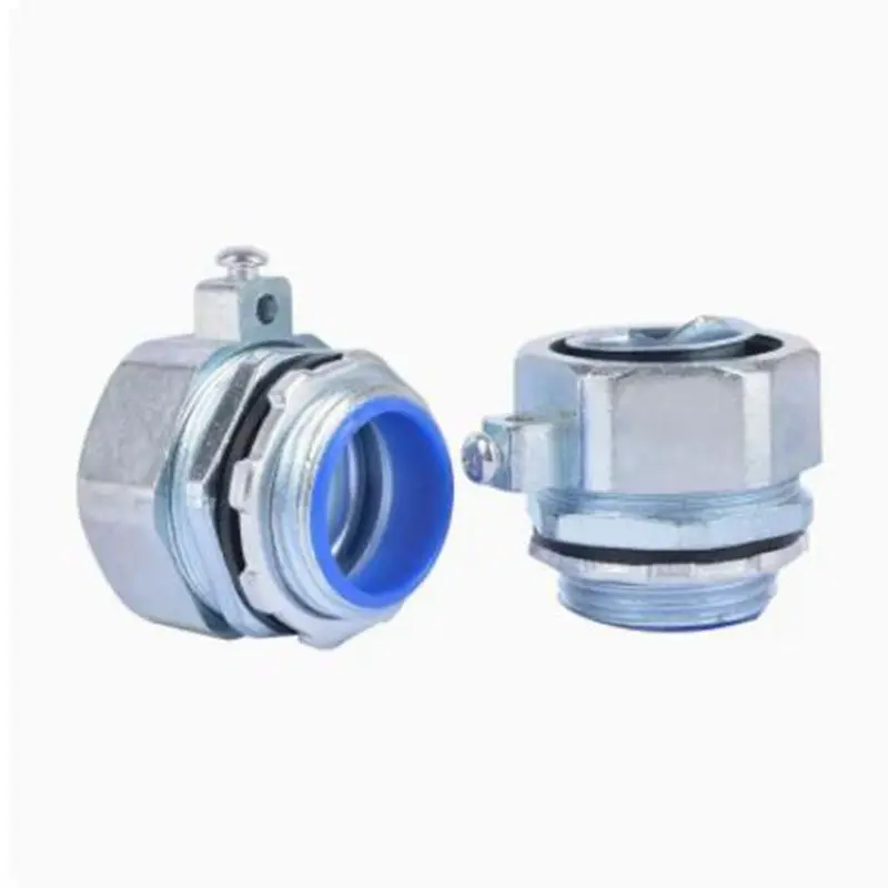 

1pcs Metal hose plastic coated snakeskin threading pipe nut body with grounding terminal box connector