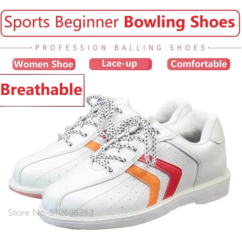 Ladies Breathable Bowling Shoes Women Lightweight Bowling Sneakers Right-hand Anti-skid Outsole Indoor Beginner Athletic Trainer