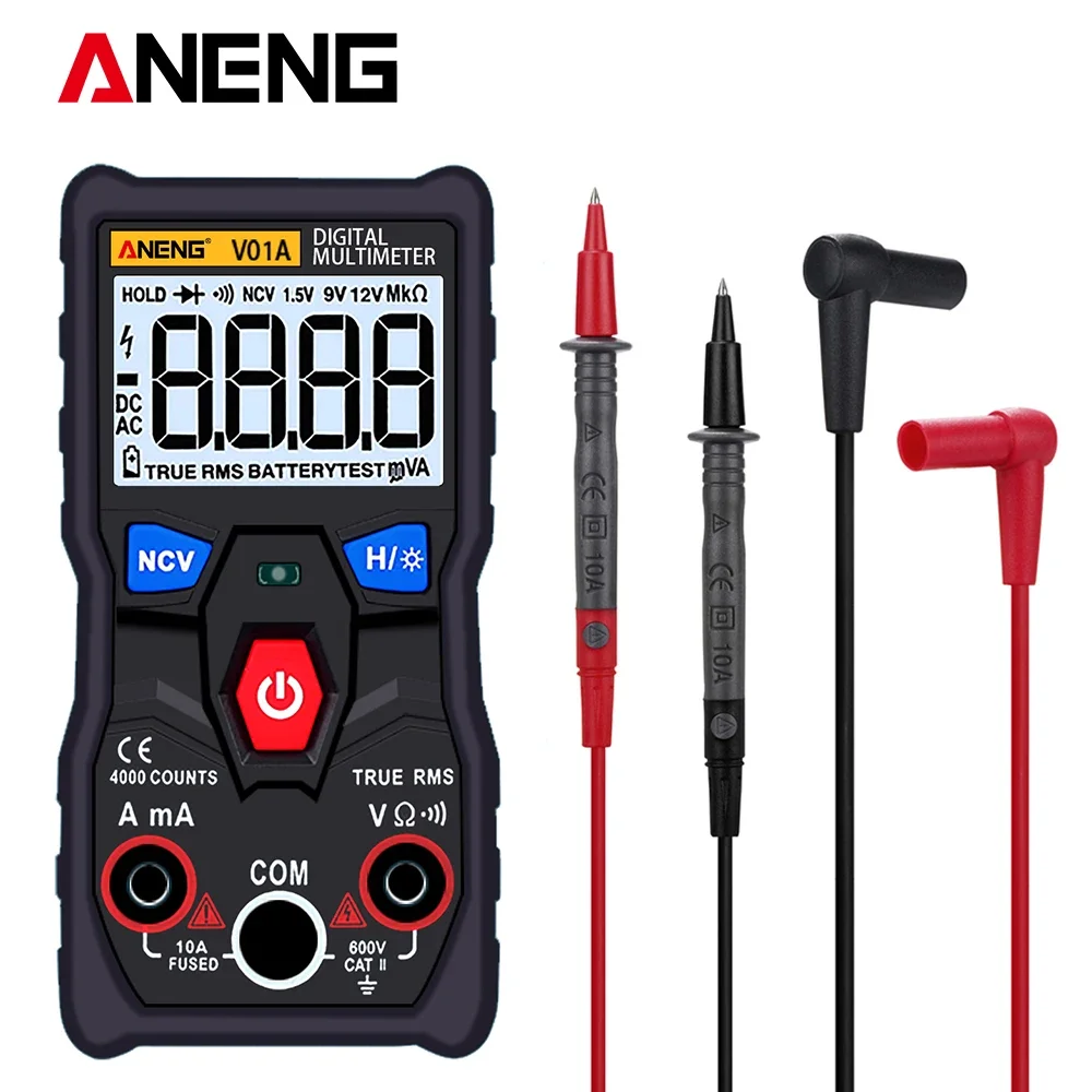 

ANENG V01A 4000 Counts Digital Multimeter Tester True-RMS intelligent NCV AC/DC Voltage Current Ohm Test Tool