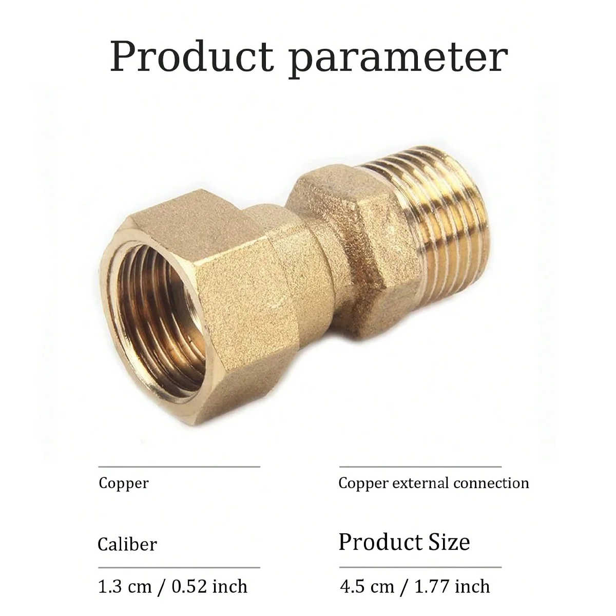 One piece antique copper color all copper internal and external joints, direct extension extension joints straight through thick