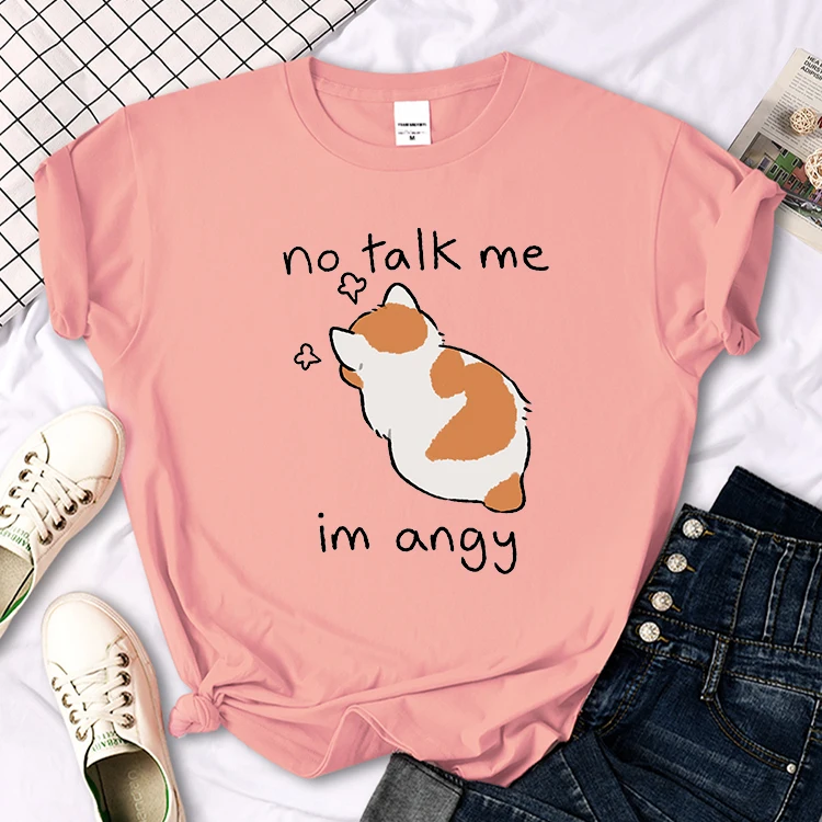 Funny Cat T-Shirt - 'No Talk Me, I'm Angry' - Cute and Playful Design ...