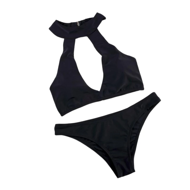Women Swimsuit Women Two Piece Sets Women Swimsuit Bikini Set Halter Hollow Out 2 Piece