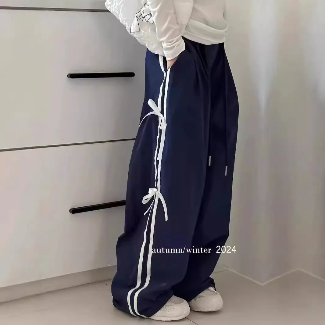 بنطال رياضي خريفي للفتيات مع فيونكة جانبية - بنطال...