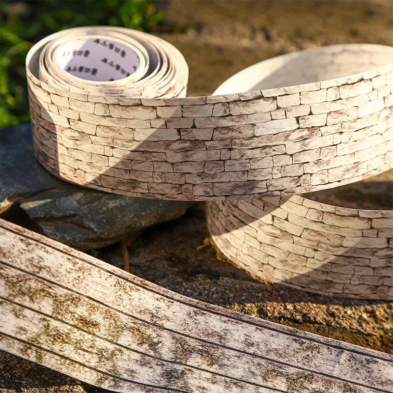 6-style 40mm * 200cm/roll Natural Traces Series Brick Wall Texture Landscape Washi Tape Decorative Stickers DIY Scrapbook 4