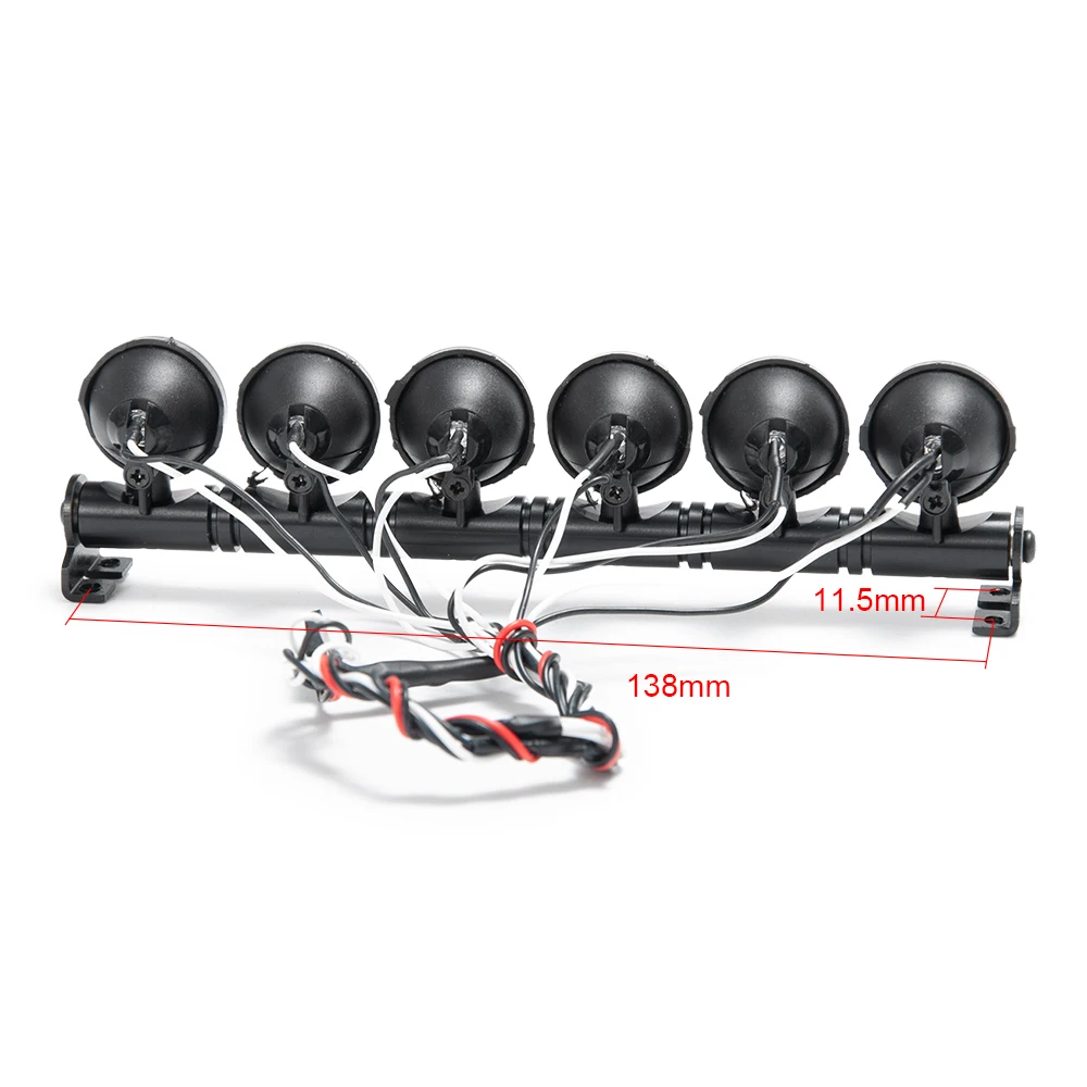 AXSPEED Weißer Scheinwerfer 4/5/6 LEDS Dachlampe Lichtleiste für Axial SCX10 II Wraith TRX-4 1/10 RC Modellauto LKW Dekorationsteile – Detail 8
