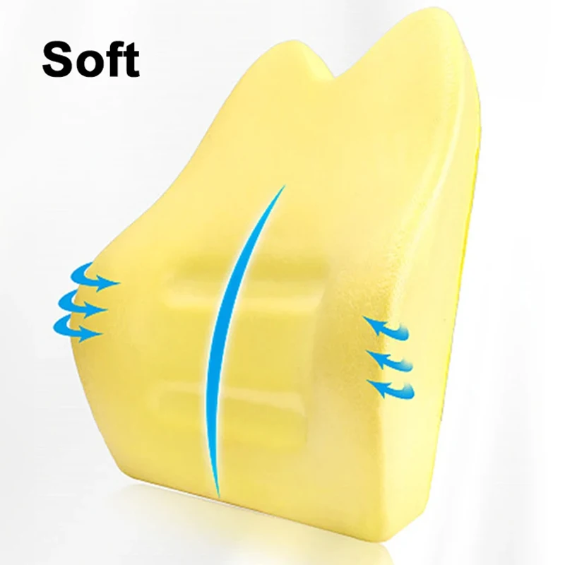 Car Waist Cushion Car Seat Lumbar Support Pillow Memory Cotton Breathable Back Support Pillow Relieve Fatigue Auto Interior
