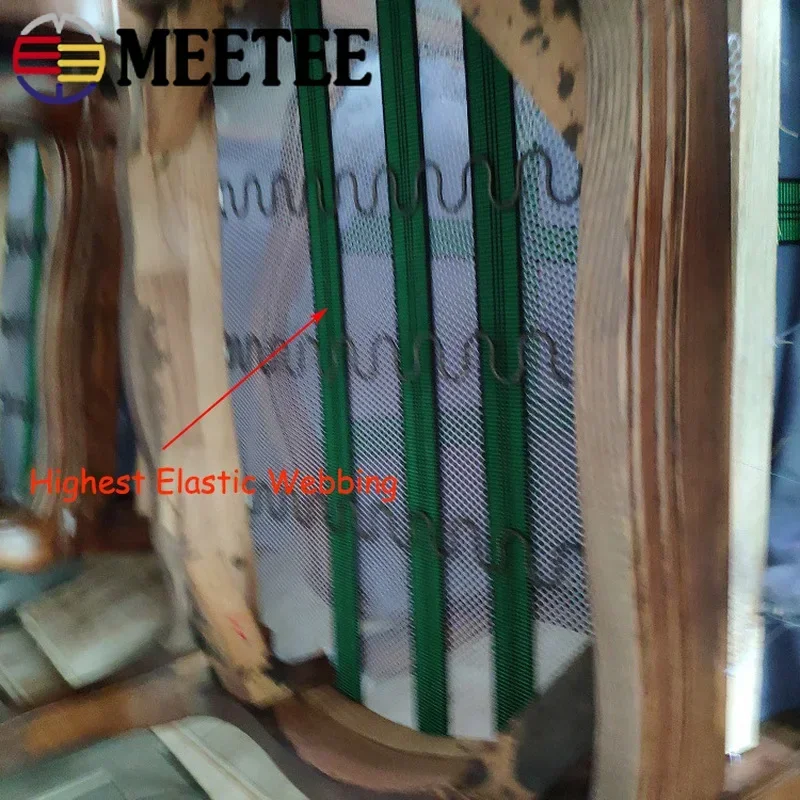 STCERAG Fascia Elastica Per Divano 15m X 7cm - Cinghia In Gomma E Polipropilene Per Tappezzeria - Ripara E Rinnova Sedie E Poltrone - Colore Verde