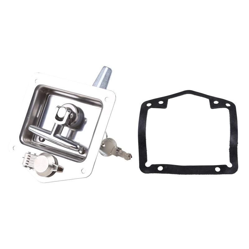 1 Set T-handle stainless steel handle lock engineering truck latch vehicle panel latch trailer flat trailer tool box lock