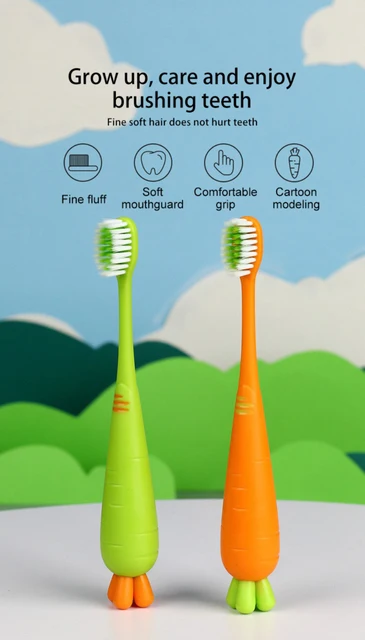 Baby Toothbrush Teeth Cleaning Brush Cartoon Carrot Shape Baby Brush 0-3  Years Old Teeth Care Toothbrush Independent Packaging - AliExpress