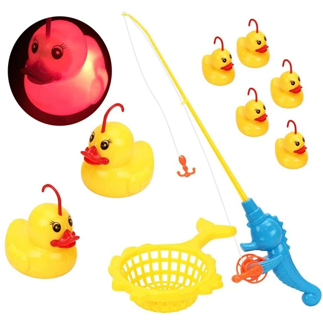 9 Pcs/Set Induction Duck Fishing Game Baby Bath Toys for Kids
