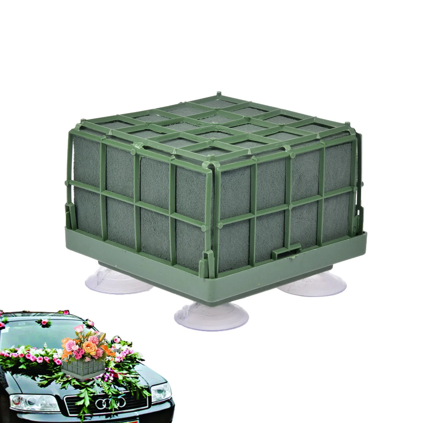 

Square Floral Foam Cage Floral Foam Cage With Suction Cup Flower Holder For Fresh Flowers Cage Bowl For Table Centerpiece Car